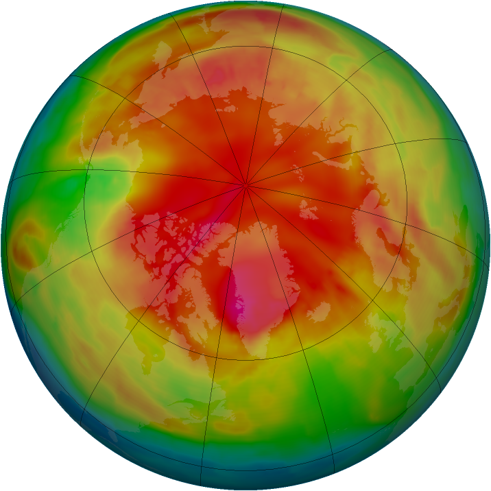 Arctic ozone map for 15 February 2009